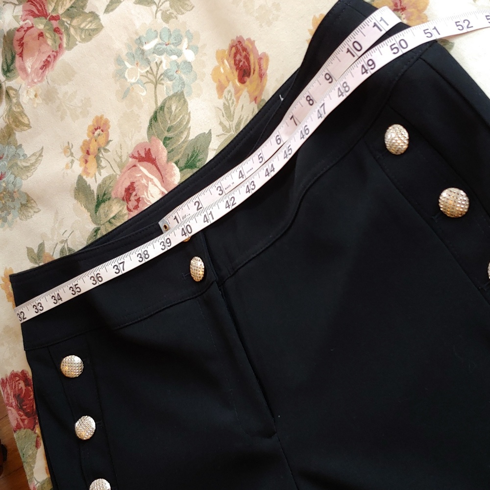 Chico's Nautical Black Dress Cropped Pants with Button Detail size 2.5 (14) NWT - Picture 8 of 17